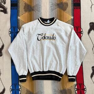 Vintage 90s University Of Colorado Buffaloes Embroidered Sweatshirt Size Medium
